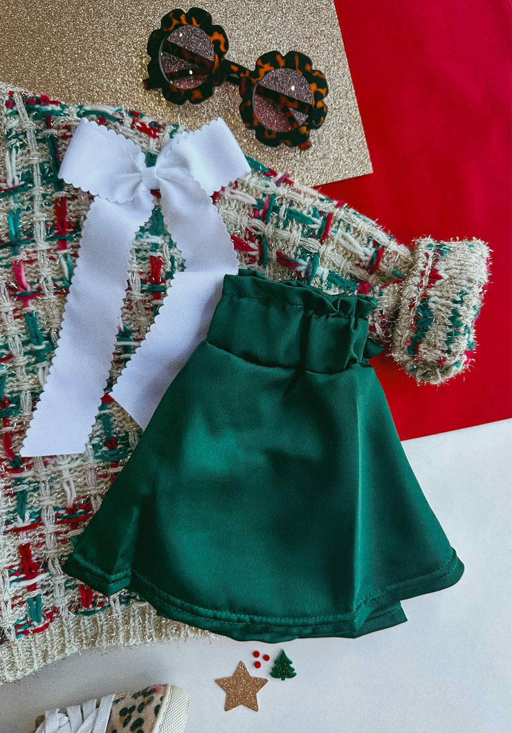 satin twirl skirt - green *pre-order*