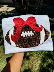 Sequin Football Bow