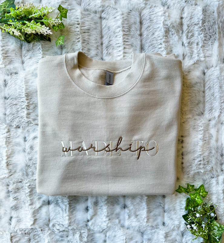 Made To Worship- Tan sweater